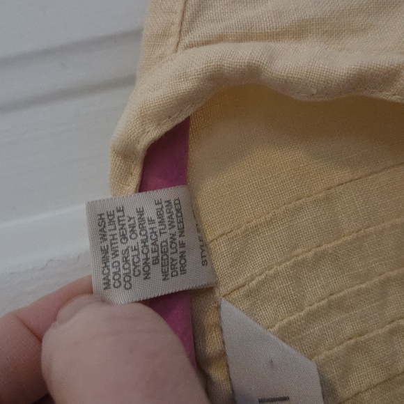 J. Jill Linen Butter Yellow Button Down Blouse - Picture 3 of 7